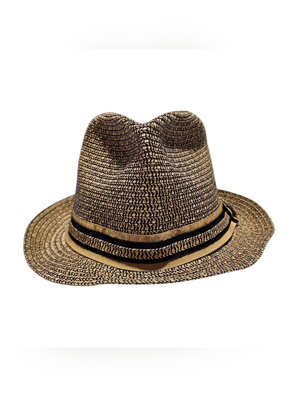 DPC 1921 Men's Large Paper Braid Fedora Hat Brown Straw Summer Sun Beach